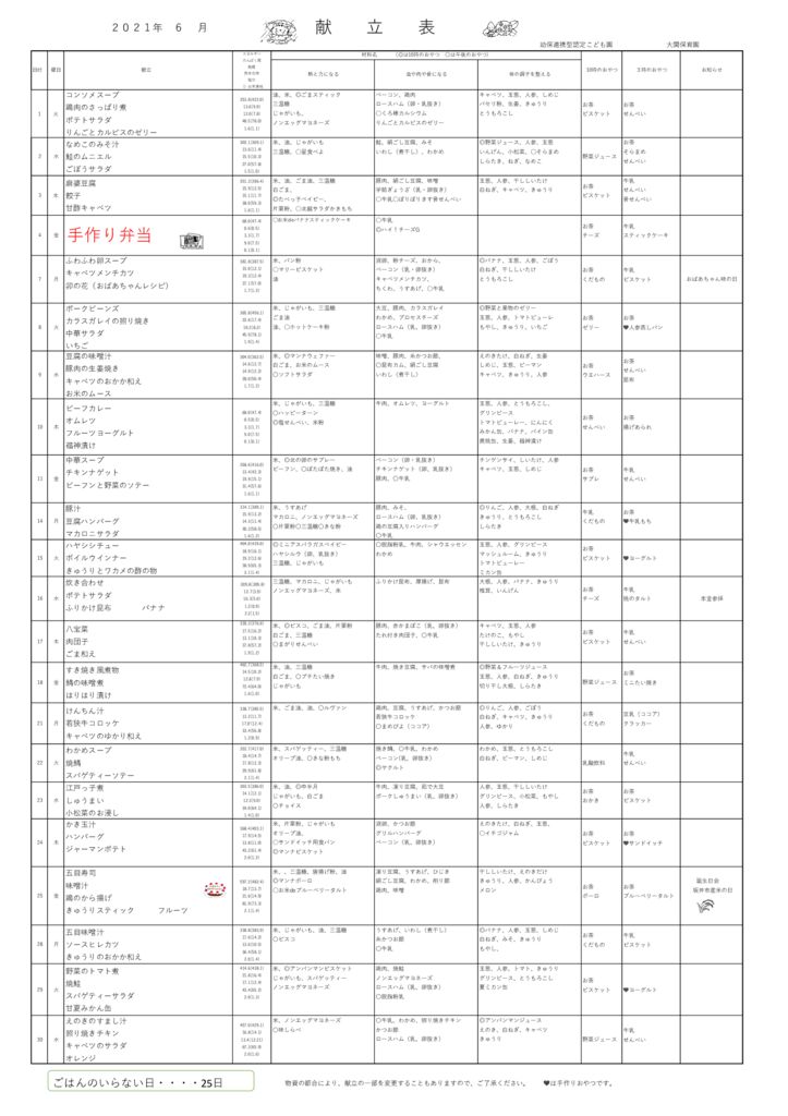 給食だより６月のサムネイル